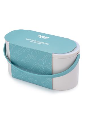 סל אחסון קומפקטי עם מראה מוארת בוהו